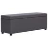 Storage Bench with Compartment 116 cm Grey Faux Leather