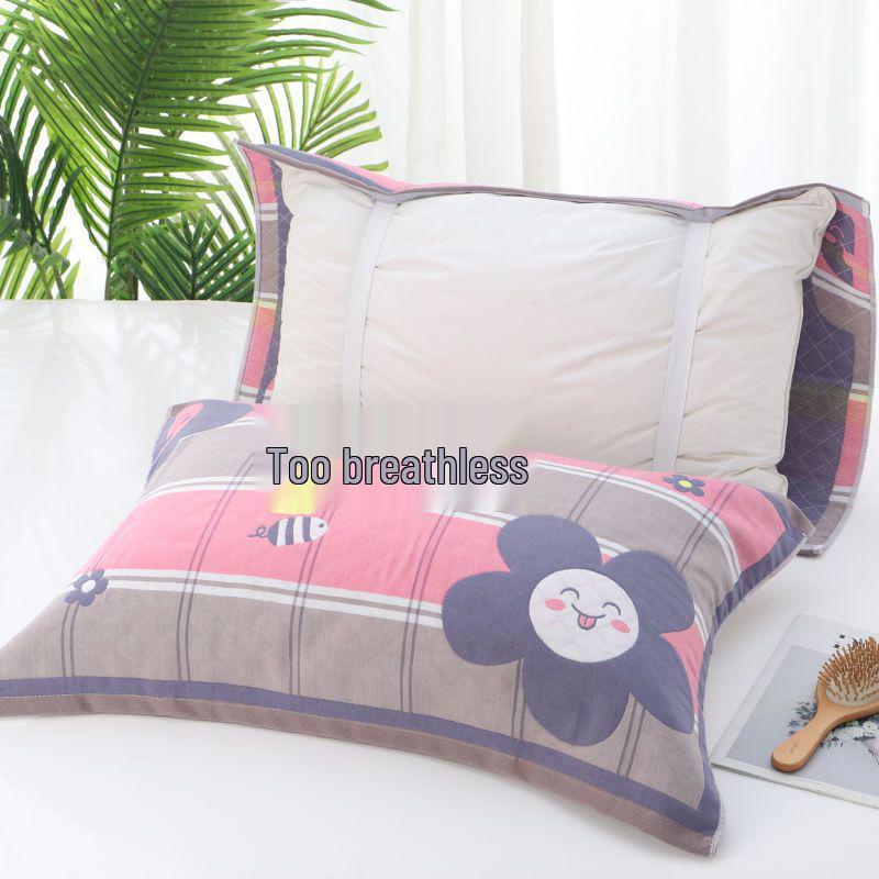 Yiwenwo Non-Slip Extra Large Cotton Gauze Pillowcase with Fixed Straps for Students & Adults