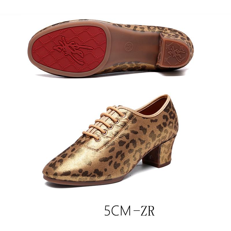 

Модная обувь для латиноамериканских танцев с золотым леопардовым принтом для женщин и девочек, обувь для учителей, современная обувь для бальных танцев на шнуровке 41 золотой
