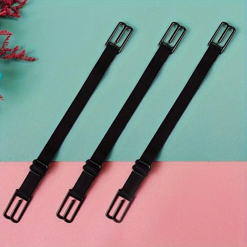 3-Pack Anti-Slip Bra Strap Holders | Adjustable Elastic Clips with Metal Buckles (Black/White/Beige)
