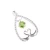 Green Peridot Gemstone 925 Sterling Silver Jewelry Zircon Pendant 1.27" For Her CZP-4-13