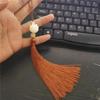 Imitation White Jade Lotus Tassel Pendant Chinese Knot Tassel Tassels Chinese Style Bookmark Fan Pendant Clothing Accessories