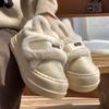 Rabbit ear cotton slippers winter 2025 new indoor home platform cute plush warm bag and cotton shoes outside wear