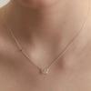 (Silver 925) Pretzel Heart and Ball Necklace NZ2181