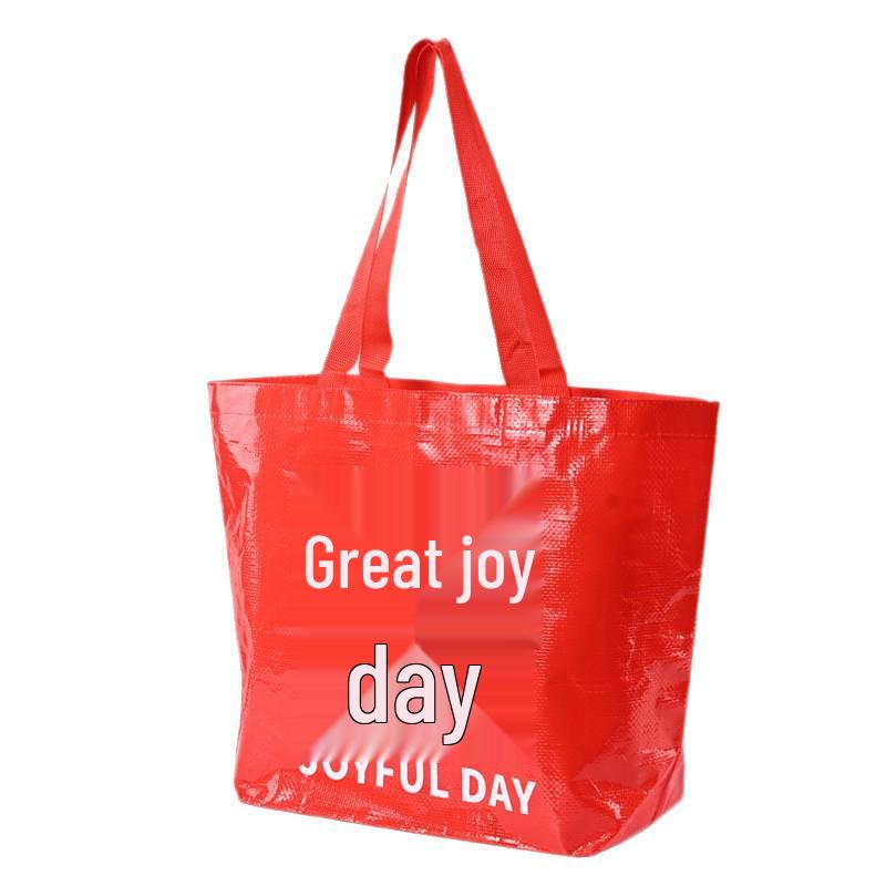 Joyful Wedding Celebration Custom Woven Tote - Colorful, Waterproof, Laminated