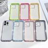 2 IN 1 Clear Candy Color Case for For Iphone 16E 1 14 Plus 13 12 11 17 Pro Max Shockproof Bumper Protective Cover Phone Accessories