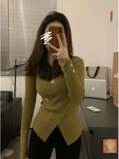 Irregular Design Slimming Knit Sweater Top for Women - Spring/Summer