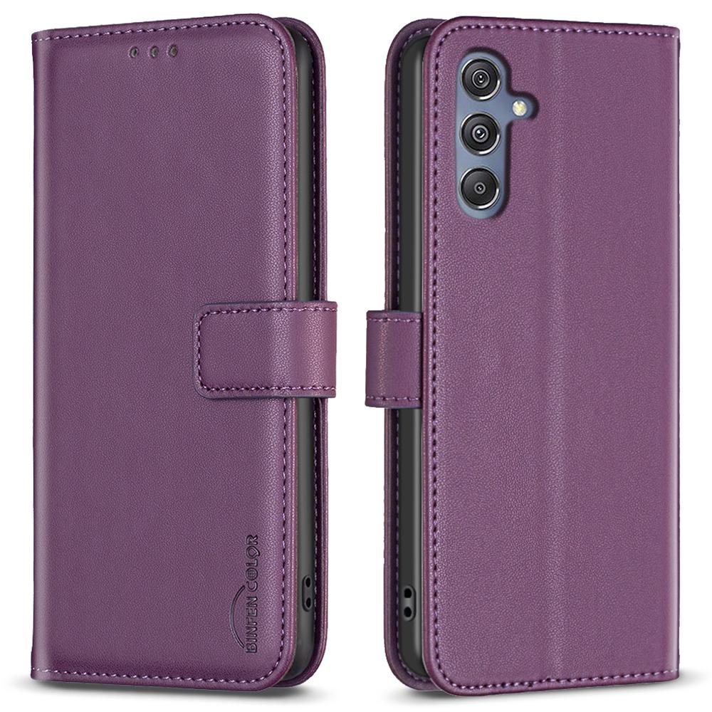 BINFEN COLOR BF17 Leather Flip Cover for Samsung Galaxy F34 5G/M34 5G,Wallet Stand Full Protection Phone Case