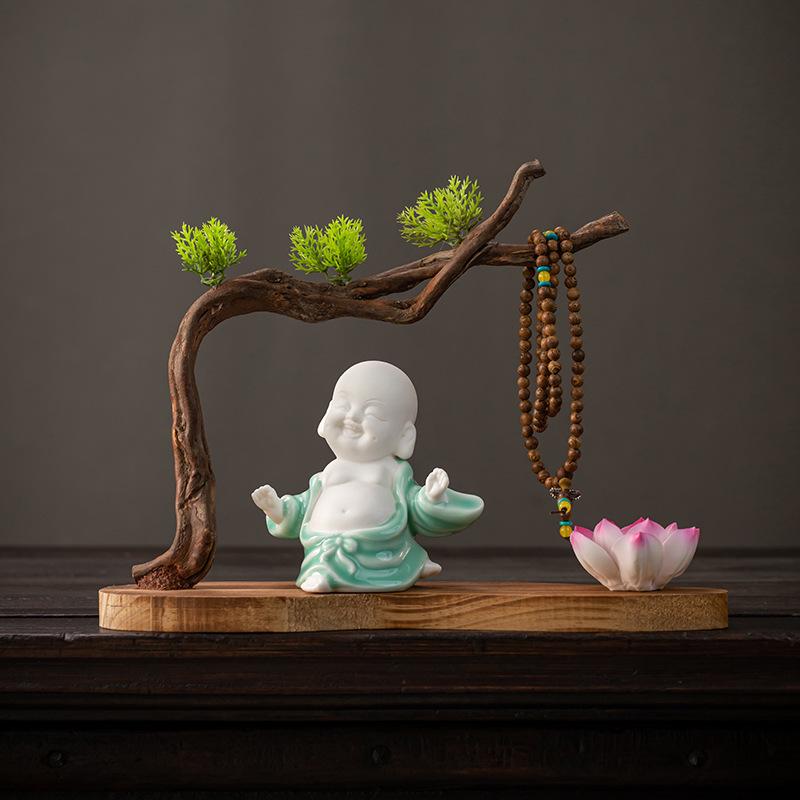 Zen Style Natural Wood Root Carving Ornament: Living Room Decoration & Bracelet Display Stand