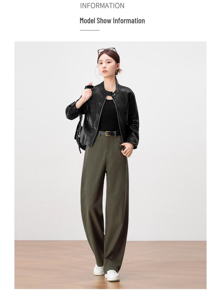 Women's High-Waisted Lyocell Tencel Wide-Leg Pants - Autumn 2025