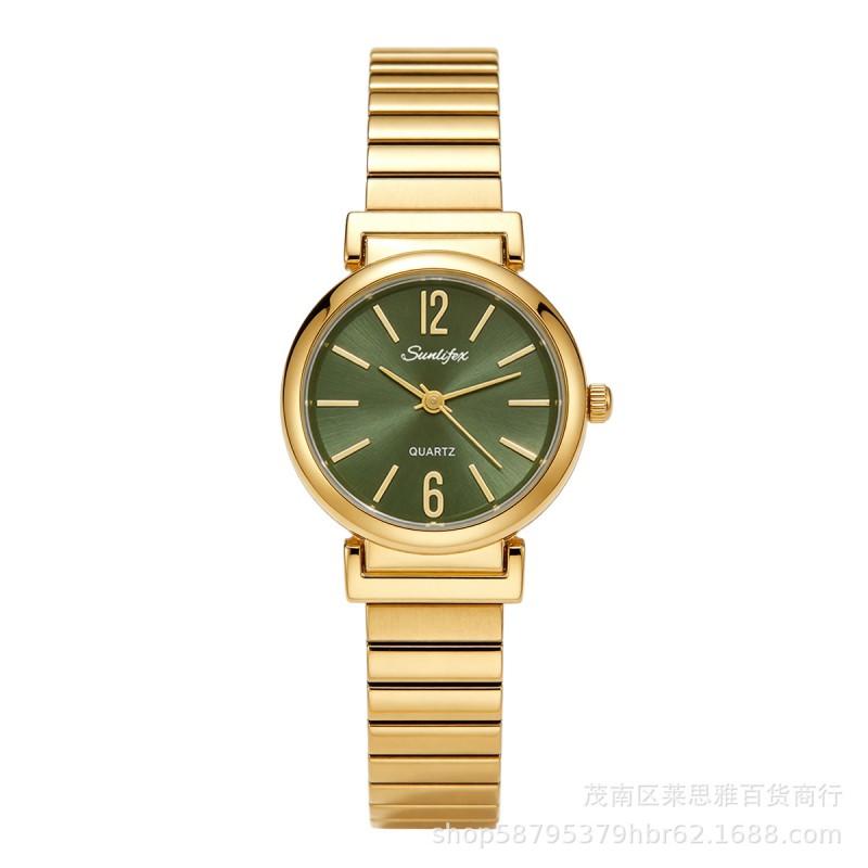 Sunlifex Ankra Red Small Gold Watch - Elegant Fashion Quartz Wristwatch Women