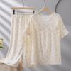 2026 Women's Plus Size Short-Sleeve Cloud Cotton Pajama Set: High-End Printed Homewear for Spring, Summer, Autumn