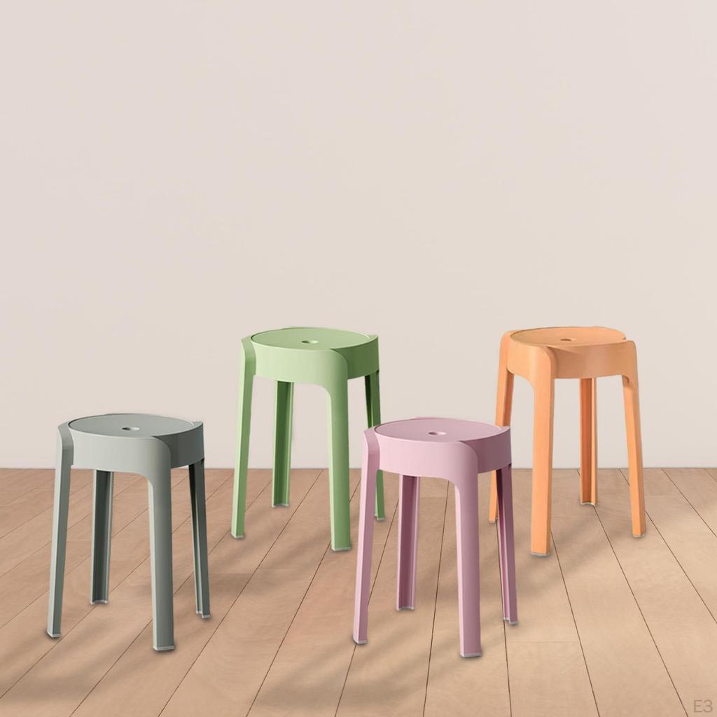 Round Stool Dining Table Dressing Stackable for Living Room Hotel