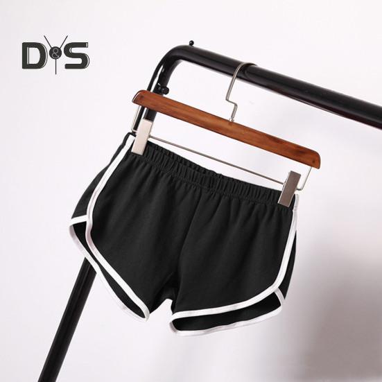 Damen-Sportshorts, elastische Taille, Yoga-Mini-Shorts, einfarbig, superkurze Hosen, leichte Strandhosen, sportliche Shorts