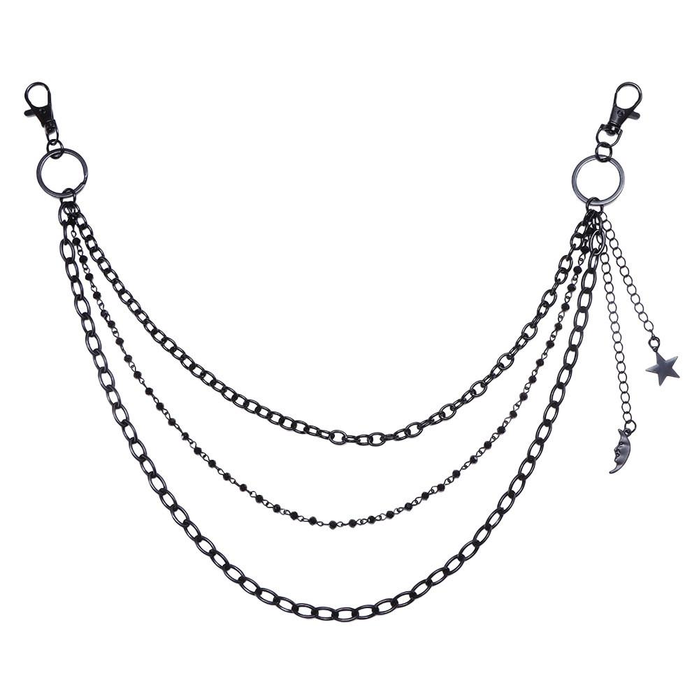 

Gothic Star Moon Multilayer Metal Belt Chain For Men Women Hip Hop Style