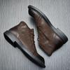 Martin Boots Men'S Medium-Top Retro British Boots Men'S Short Boots Low-Top Soft-Soled Leather Shoes Winter Tooling Boots Men'S