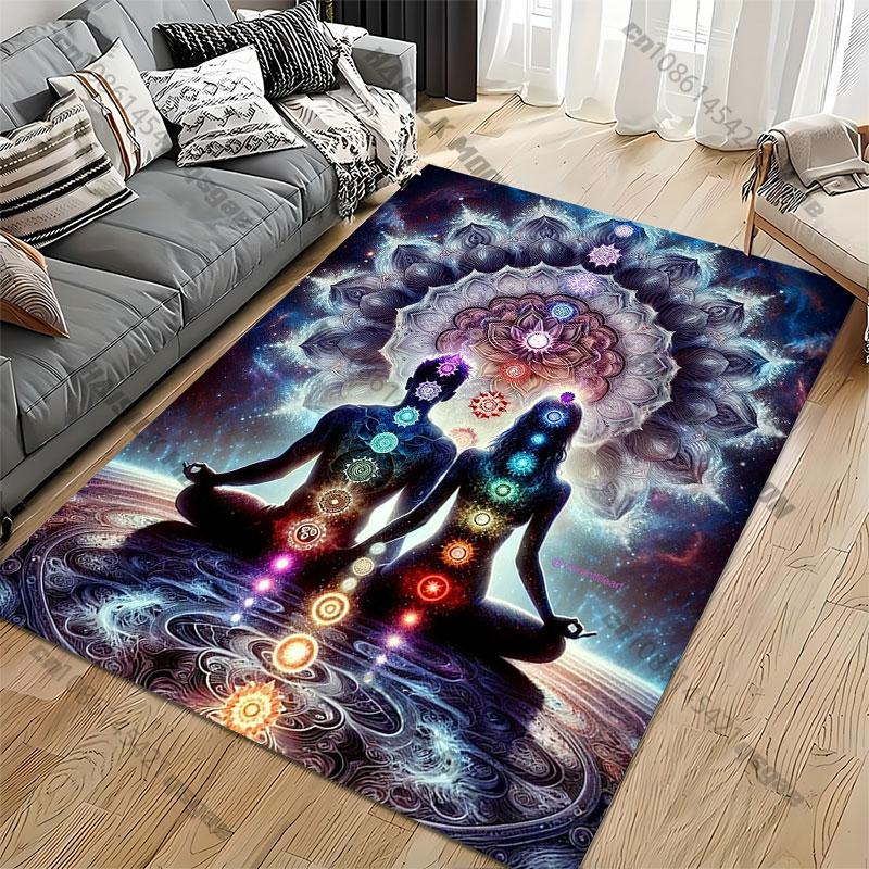 Spirituelles Gleichgewicht Energie Kosmische Verbindung Teppich Yoga Wohnzimmer Zimmerdekoration Krabbelmatte für Kinder Fußmatte Bereichsteppich