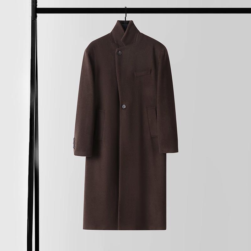 Men's Plus Size Woolen Windbreaker - Autumn/Winter British Style Korean Casual Jacket