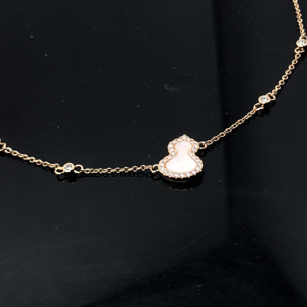 Kirin White Shell Agate Gourd Bracelet Rose Gold Diamond Full Diamond Jewelry