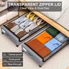 Rolling Under-Bed Storage Organizer with Lid - Dustproof Wardrobe for Clothes and Shoes