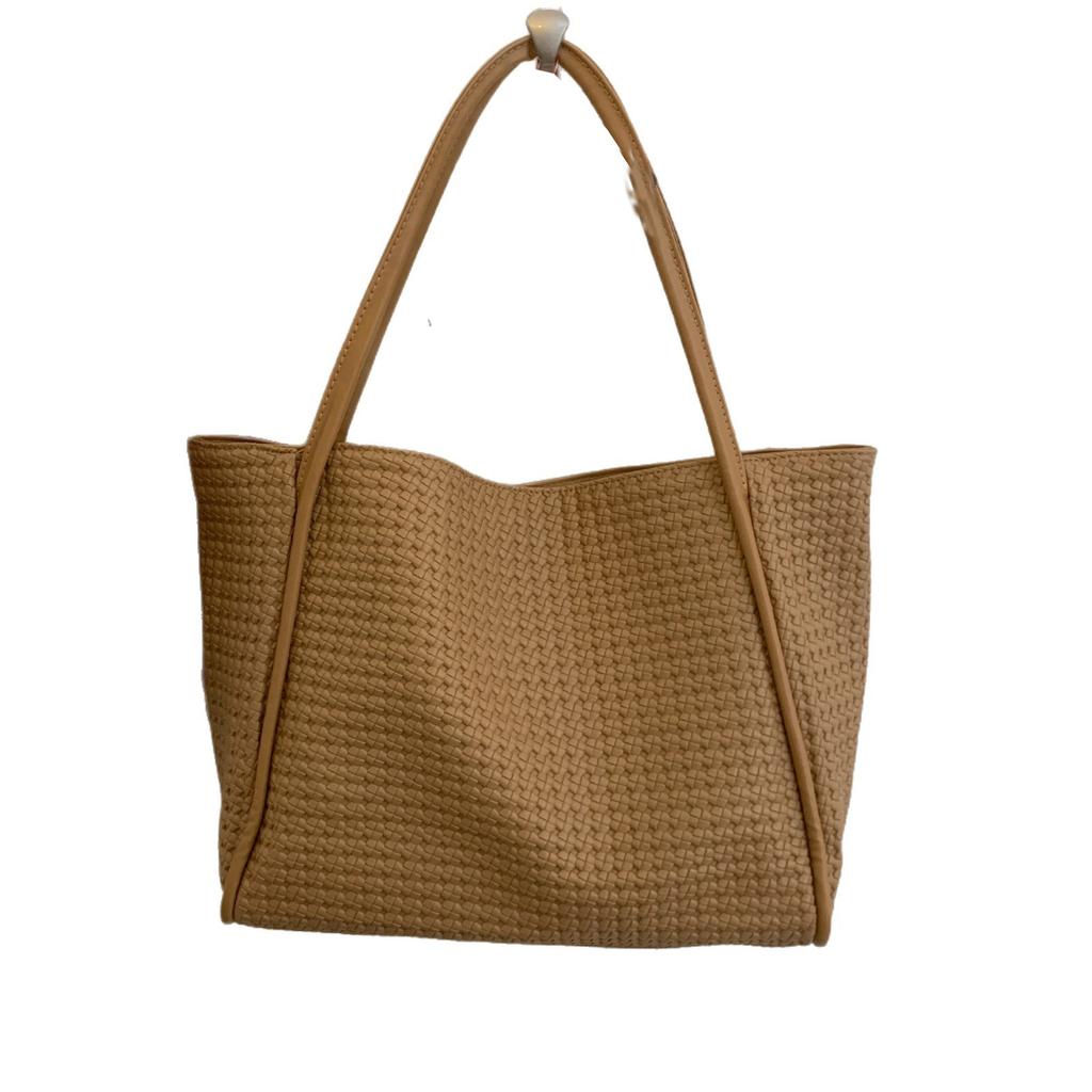 Retro Woven Pattern Bag Women's 2025 New Autumn Fashion High-end Tote Bag Large-capacity Shoulder Commuter Bag