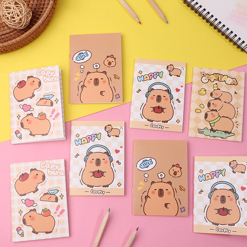 20 ks Kawaii Mini Zápisník Kapybara Mix Roztomilý Kapesní Zápisník Deníky Plánovací Memo Blok Zábavné Kreslené Papírnictví Dárek