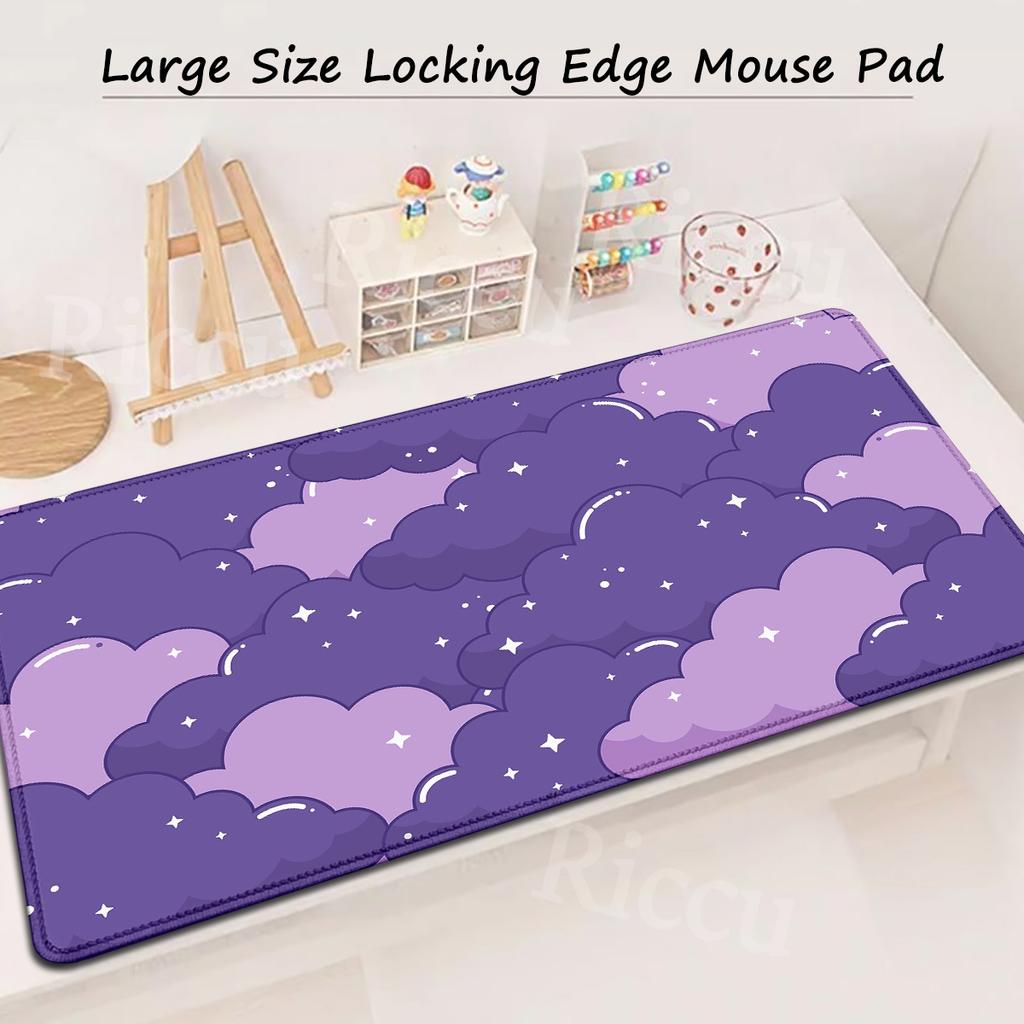 Large Size Pink Mousepad xcm Pastel Clouds Deskmat XXL Kawaii Nonslip Mouse Pad Cute Mice Rugs Extended Gaming Keyboard Mat