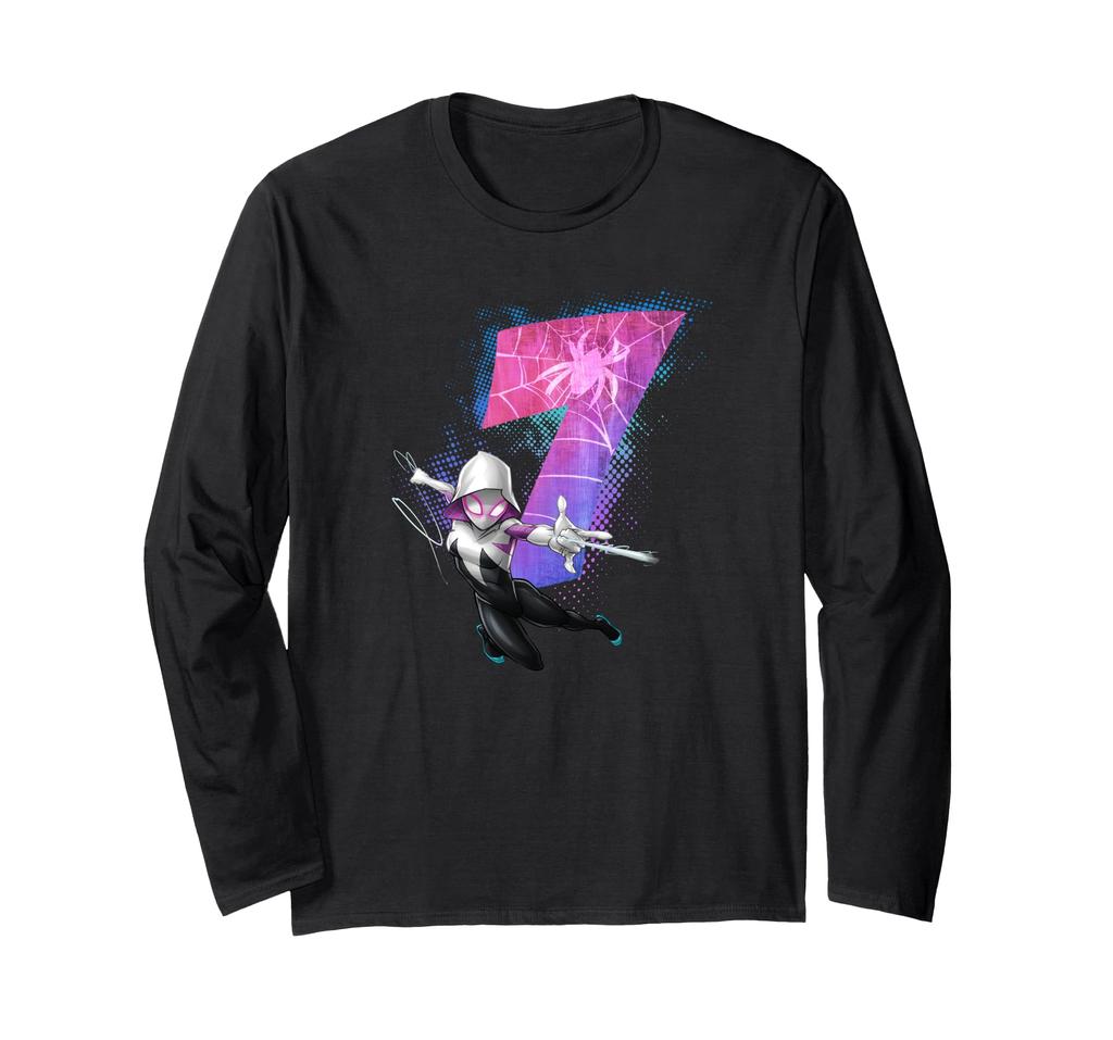 Marvel Ghost Spider-Man Gwen Stacy 7th Birthday Graphic Long Sleeve T-Shirt
