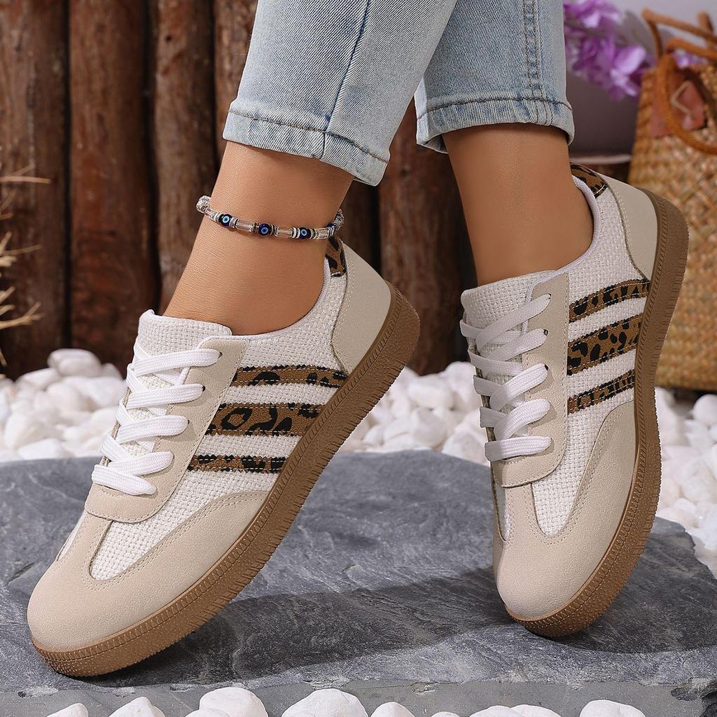 Plus Size Retro Leopard Print Women's Casual Shoes - European & American Style Spring/Autumn