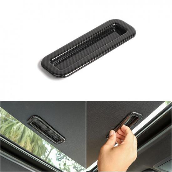 1pcs Carbon Fiber Roof Skylight Handle Cover Trim For Dodge Challenger 2012-2019