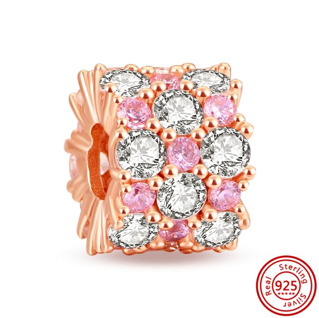 Pantaro 925 Pevná Stříbrná Růžová Série Srdce Květ Motýl Maminka Murano Skleněné Korálky Hodí se Originální přívěsky Náramek Šperky