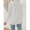 Women S Long Sleeve Knit Pullover Top Mock Neck Solid Color Irregular Hem