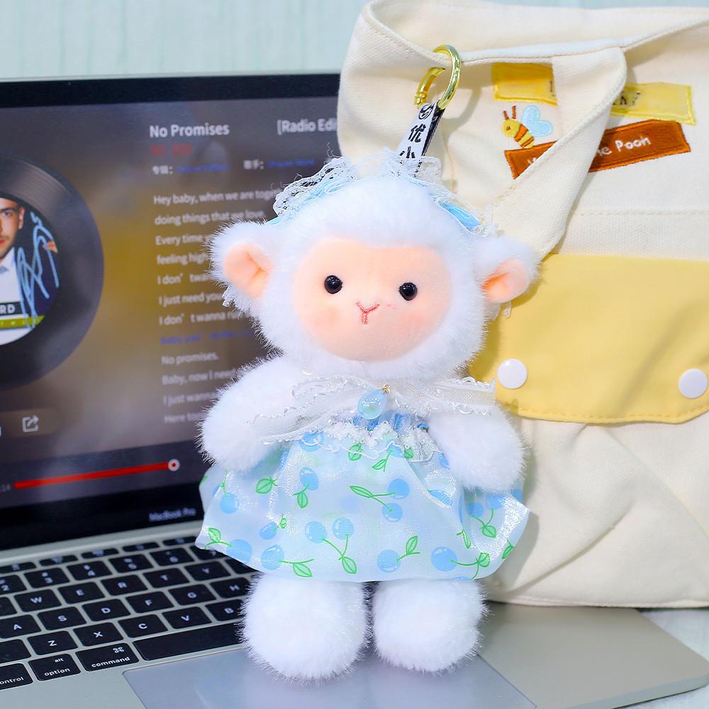Sheep Plush Doll Keychain With Polyester Fiber Softness For Bag Accessories