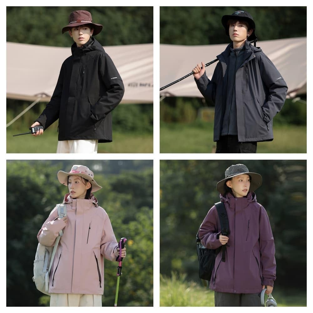 Pikaeyes and Mountain Parka for Outdoor and Hiking In and Size Men's Windproof, Waterproof, Water-Repellent Activities, Mountaineering, Skiing,