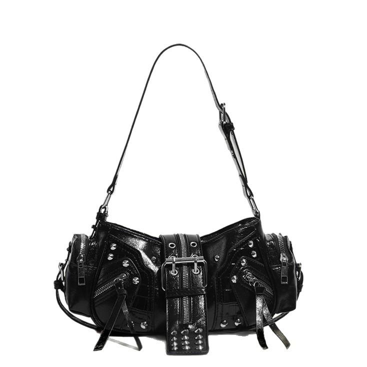 Street Fashion Handbag, Niche Design, Hot Girl Casual Single-shoulder Commuter Motorcycle Bag