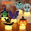 Halloween Flameless Tea Light Decorations, Halloween Spooky Electric Candles for Home Party Decorations - Ideal Halloween Gifts