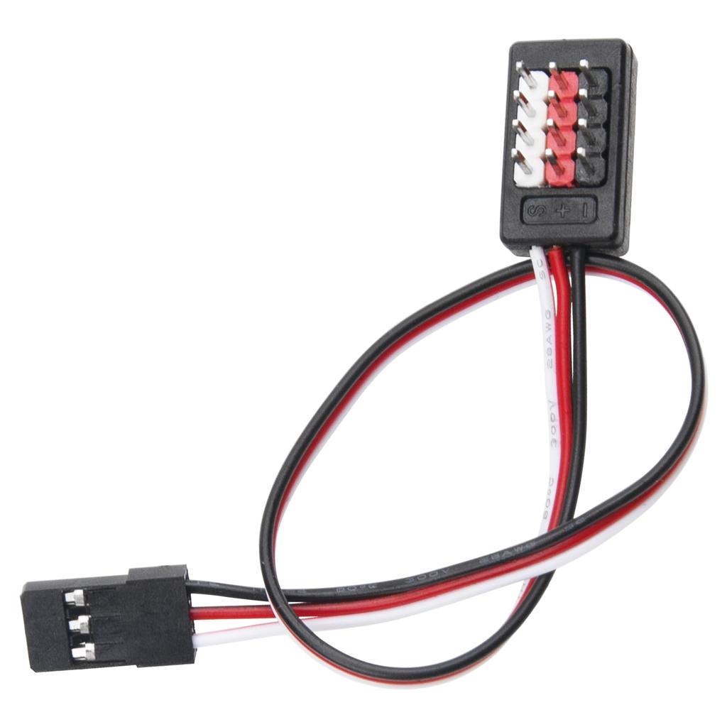 Two 180mm Receiver Extension Cables with Adapter Interface, JR Type Servo Cables for 18, 110, and 116 Scale Remote Control Cars, and Crawler-Type LED