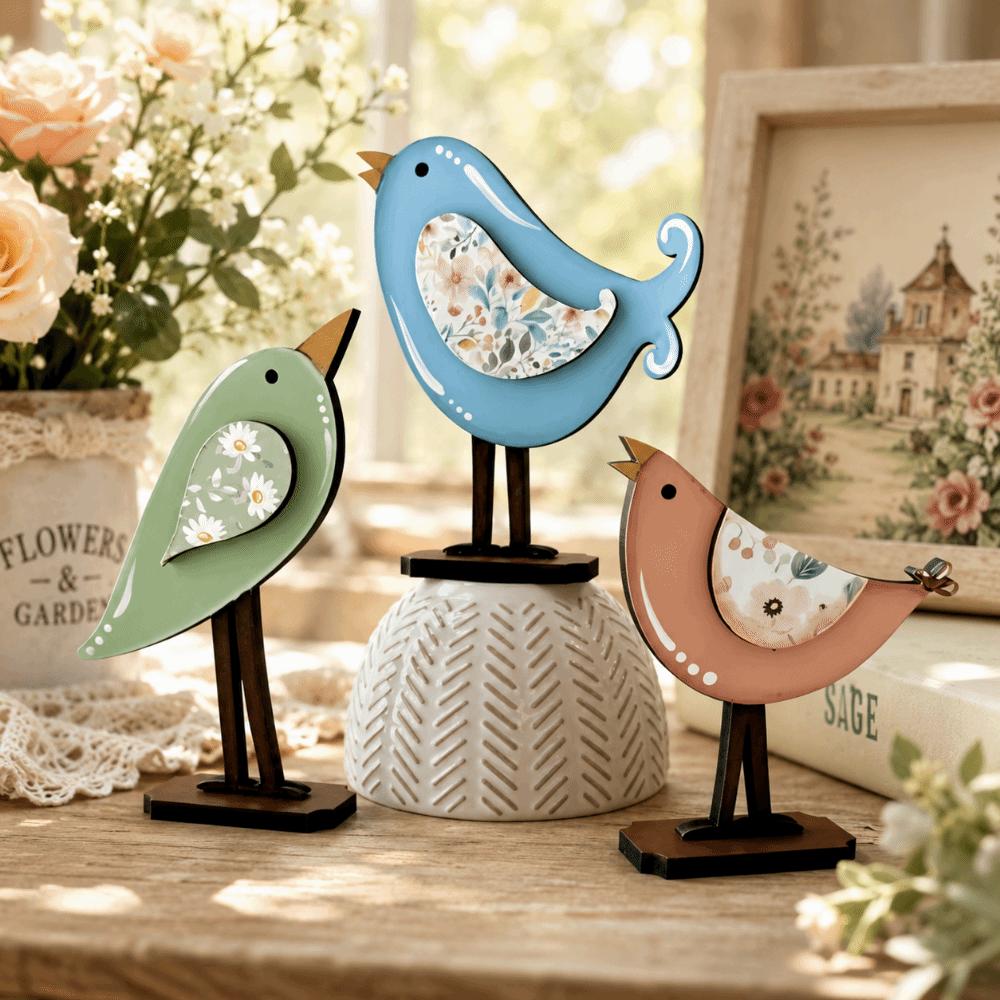 3pcs Sculptures Seabird Ornaments Nordic Style Seagull Figurine Desktop Ornaments Home Decor