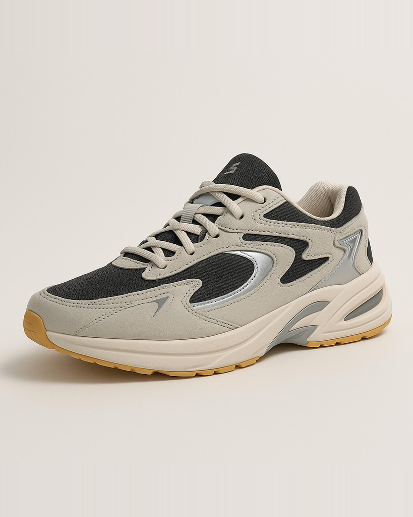 BAASPLOA Chaussures de course pour hommes en cuir + maille respirantes antidérapantes vêtements de plein air pour hommes chaussures de basket-ball de course légères