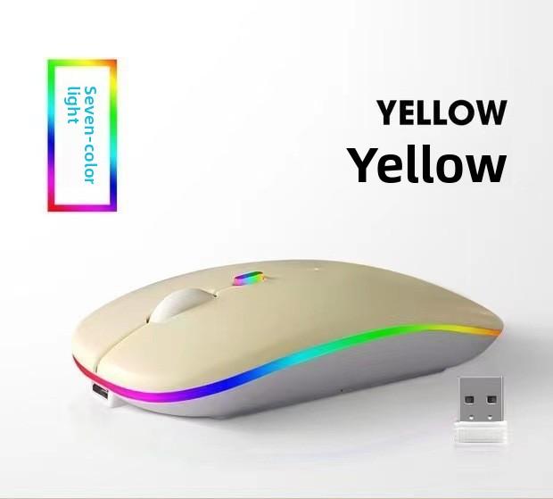 Rechargeable Wireless Bluetooth Mouse, Silent LED Optical Computer Mouse, Ergonomic Laptop Mouse for Gaming, 1600 DPI