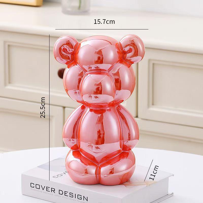 25.5cm Creative Balloon Bear Abstract Ceramic Ornament Sculpture Study Room Statue Home Decor Office Accessories Decoration Gift
