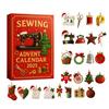 2025 Sewing Advent Calendar Craft Stitching Gift Box with 2D Acrylic Sewings Tools Buttons Threads Ornaments 24-Day Christmas Countdown Holiday Gift