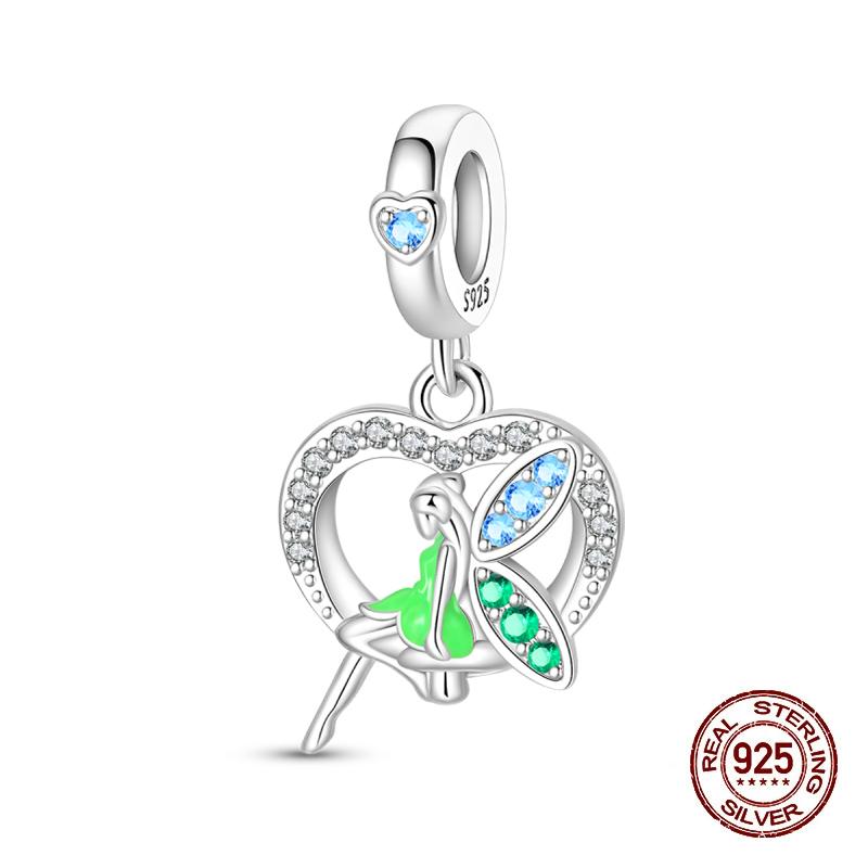 Original Charms Fixed Clamp Beads Copper Flower Fairy Beads Elf Pendant Fit Necklace Bracelet Women Jewelry Gifts