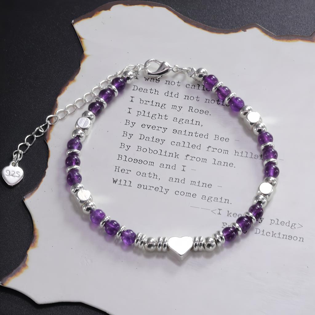 Love-themed Polyhedral Bead Bracelet Handmade Original Design Mood-enhancing Daily Wear & Self-gift Hand Jewelry