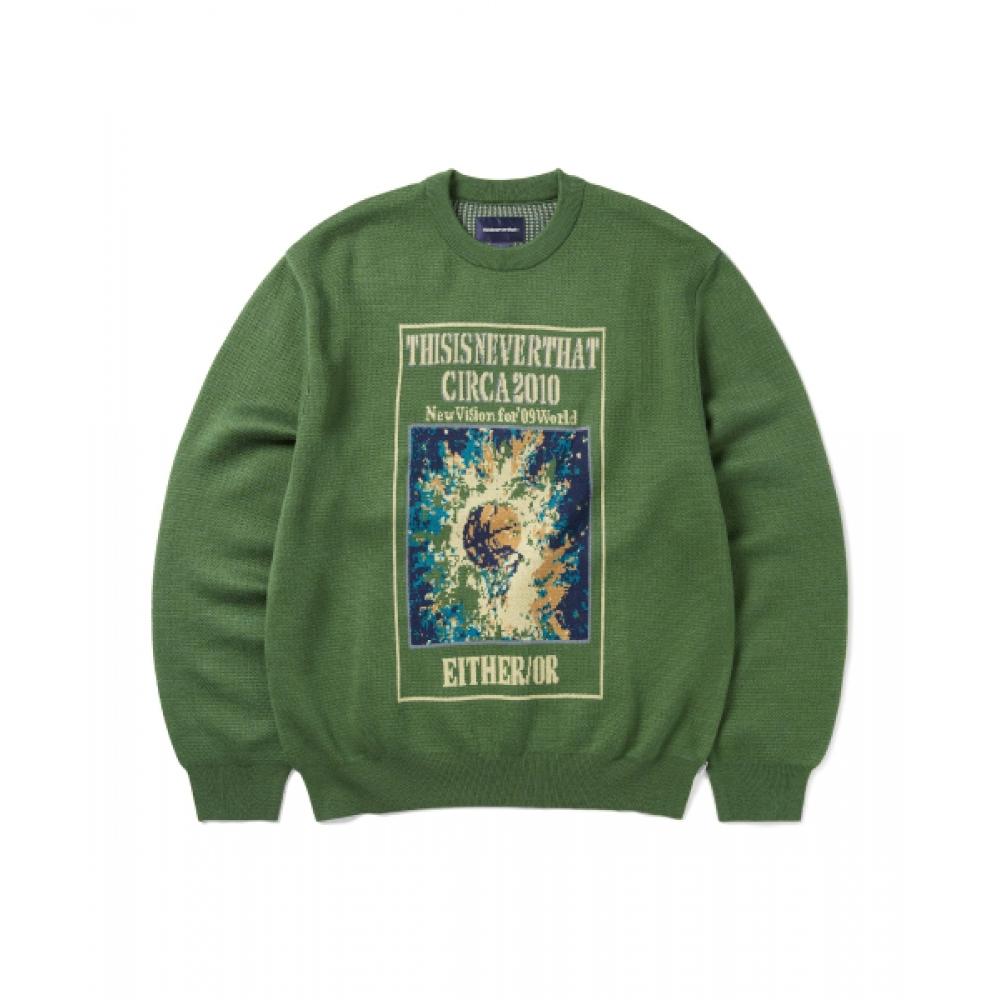 Thisisneverthat Basketball Hoop Knit Sweater Green S