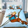 Duvet Cover Pillowcase Adventures of Tintins Bedding Set Adult Boy Girl Bedroom Decoration Children Gift Single Double Large