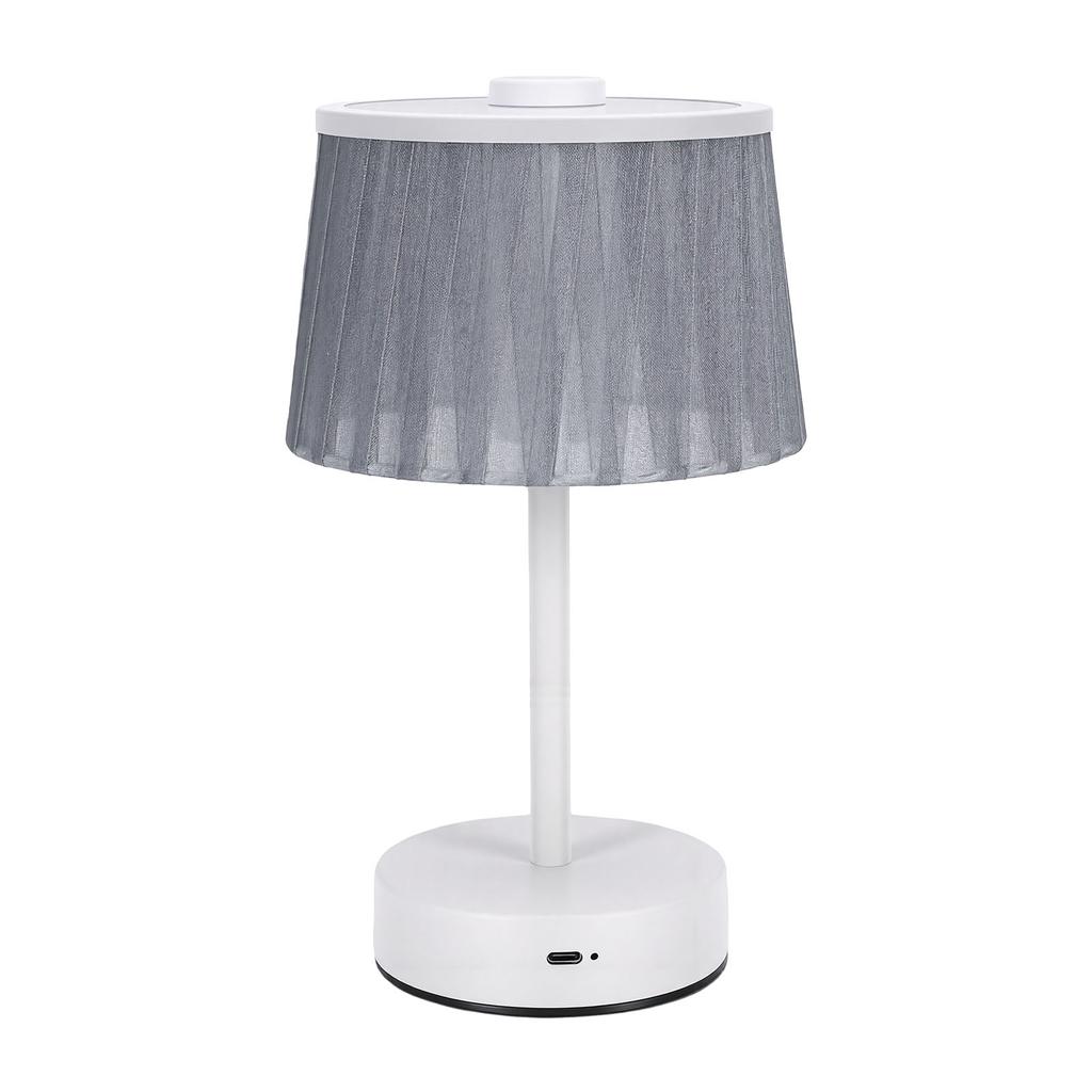 Table Lamp Fabric Shade Small Cordless Portable Bedside Lamp for Bedroom Nightstand