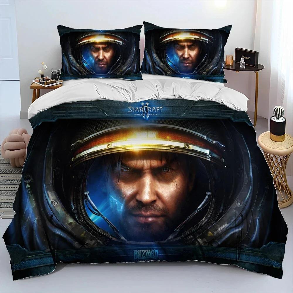 3D HD StarCraft Game Gamer PC Comforter Bedding Set,Duvet Cover Bed Set Quilt Cover Pillowcase,king Queen Size Bedding Set Kids Tool