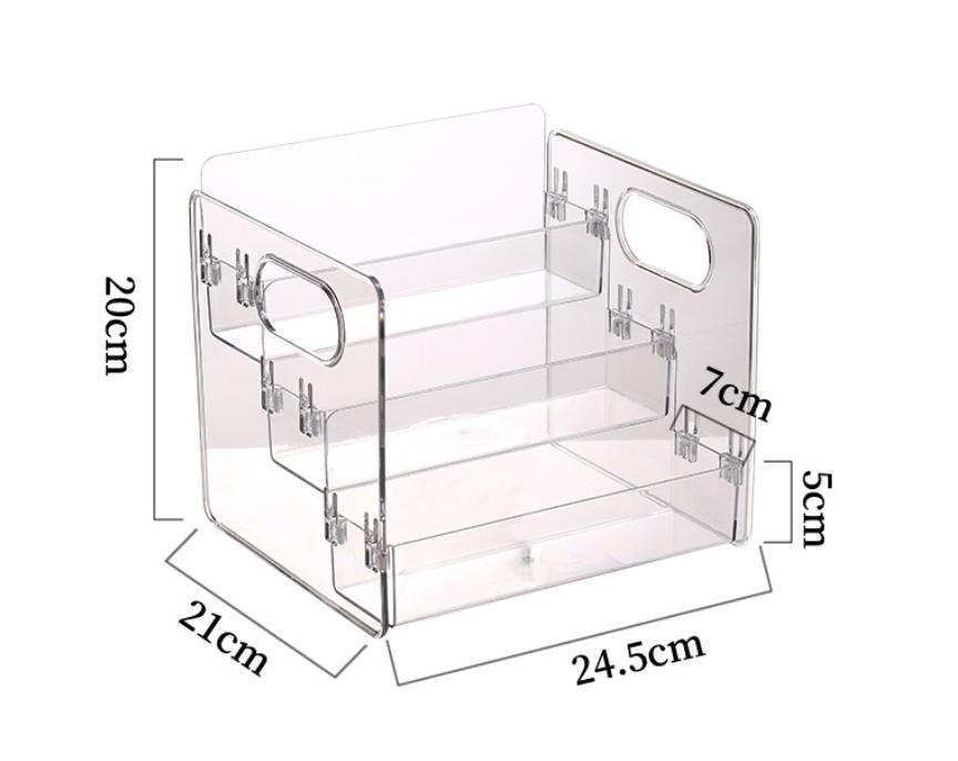 1pc Desktop Cosmetic Organizer Acrylic Transparent Slanted Storage Basket for Makeup, Lipstick, Perfume, Facial Mask, and Other