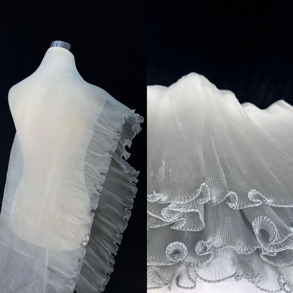 30cm Width Gradient Organza Fabric Water-Shimmer Effect Wedding Dress Material  DIY Sewing